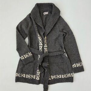 Cozy Gray and Cream Cardigan Sweater